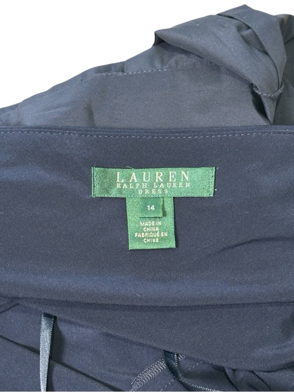 Lauren Ralph Lauren Women’s 14 Navy Blue Sleeveless Fit-and-Flare Cocktail Dress - Picture 6 of 7